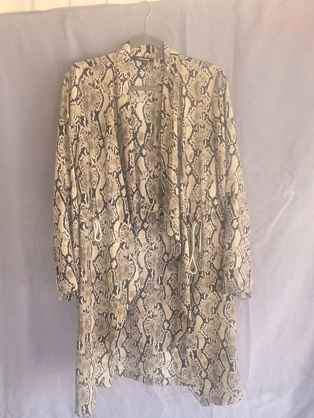 mittoshop Snakeskin Print Coat in Brown & Black Size Small